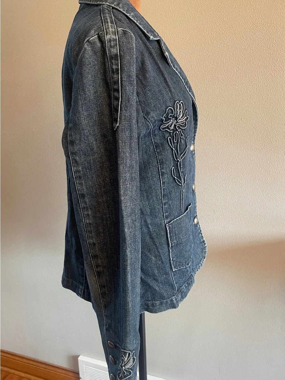 Vintage Christopher & Banks Dark Wash Denim Blazer Jacket